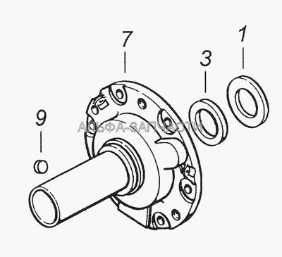 14.1701039-60 Крышка подшипника первичного вала - Primary shaft bearing cover (14.1701238-01 Манжета с пружиной в сборе) 